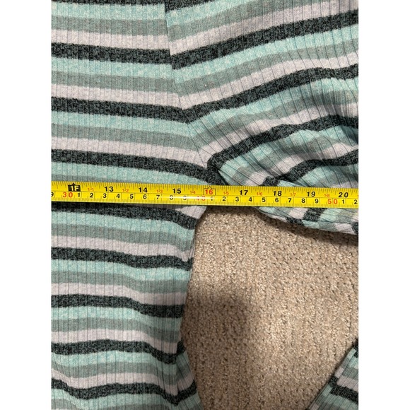 Maeve Anthropologie Striped Turtleneck Puff Sleeve Ribbed Knit Top Large - Picture 5 of 6